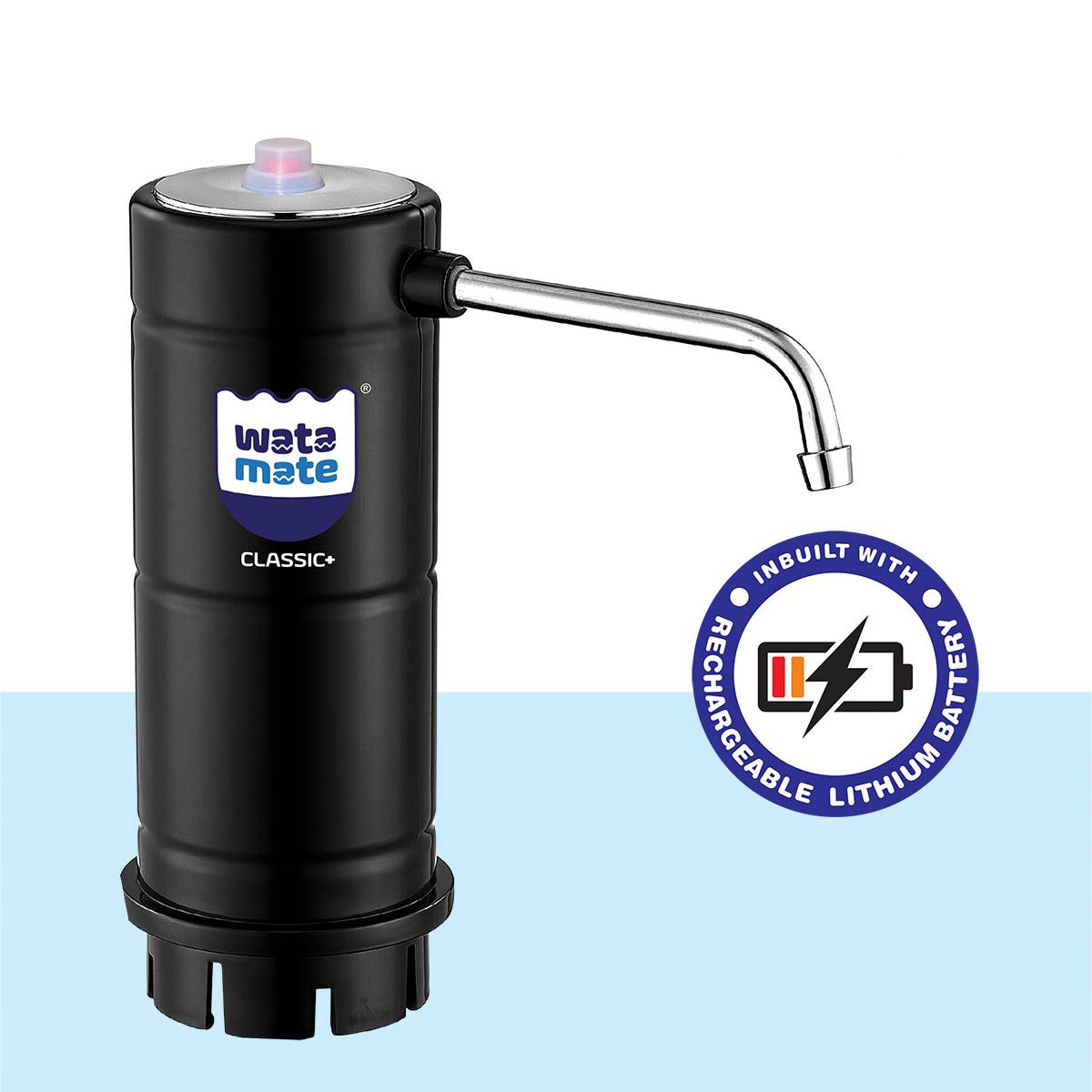 Watamate Classic+, Rechargeable Water Dispenser Pump - Black